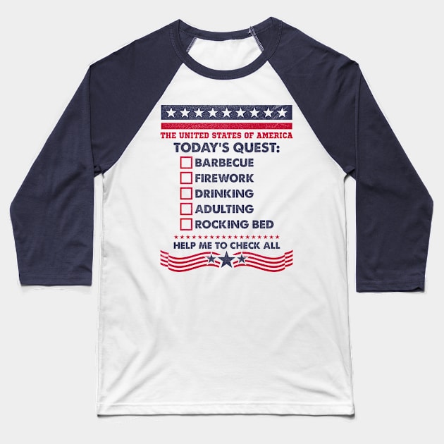 Today's Quest | 4th Of July Baseball T-Shirt by POD Anytime